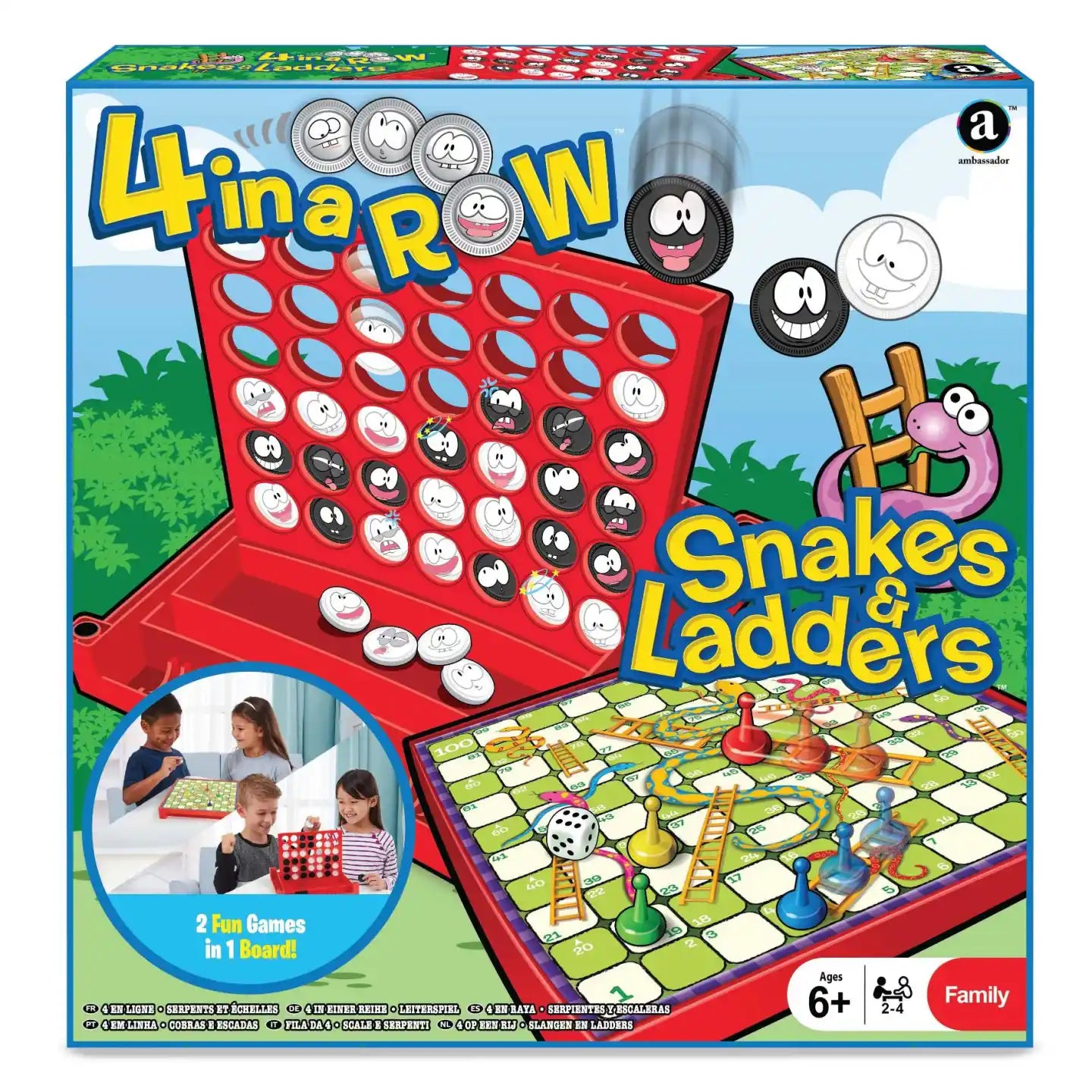 Ambassador – 4 in a Row & Snakes & Ladders Combo - مجموعة 4 في صف و الثعبان والسلالم