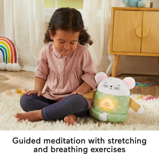 Fisher-Price Toddler Toy Meditation Mouse, Mindfulness Plush with Guided Relaxation Exercises, Music & Lights for Kids Ages 2+ Years