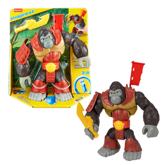 Imaginext Silverback Gorilla Smash Punching Action Figure For Preschool Kids, 3 Pieces
