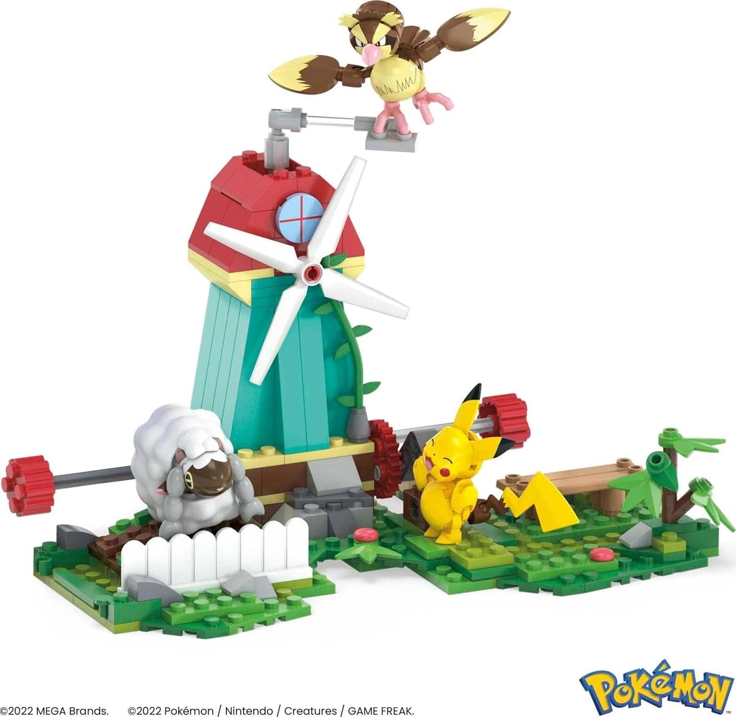 MEGA Pokémon Building Set – Countryside Windmill with Pikachu, Pidgey & Wooloo, 240 Pieces, Ages 7+