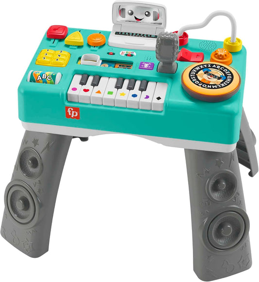 Fisher-Price Laugh & Learn Mix & Learn DJ Table, Musical Activity Toy for Baby & Toddler, 100+ Songs & Phrases