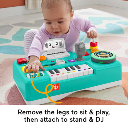 Fisher-Price Laugh & Learn Mix & Learn DJ Table, Musical Activity Toy for Baby & Toddler, 100+ Songs & Phrases