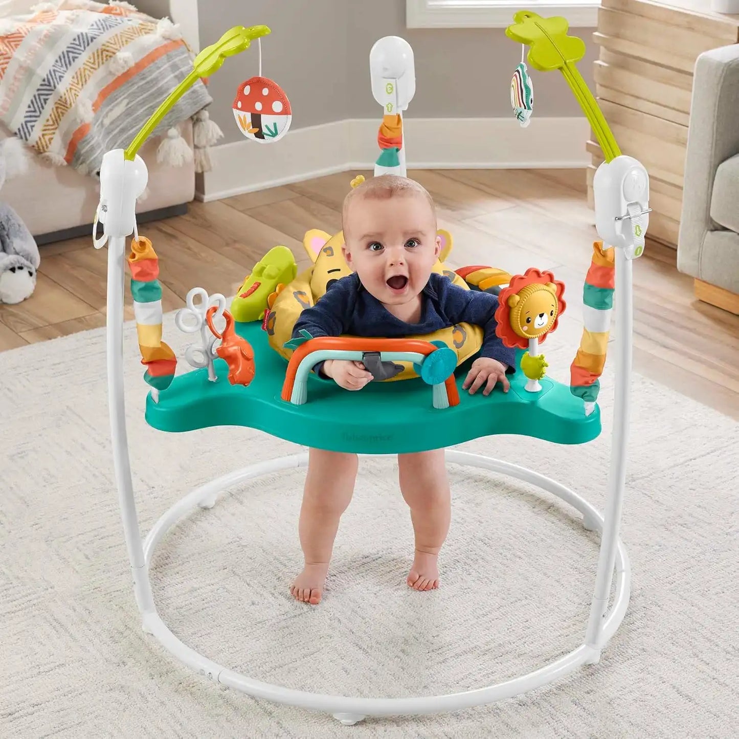 Fisher-Price Jumperoo Baby Activity Center, Leaping Leopard – Age 6–18M months