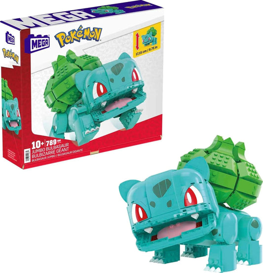 MEGA Pokémon Building Toy – Jumbo Bulbasaur with 355 Pieces, Poseable and Articulated, 7 Inches Tall, for Kids Ages 8+