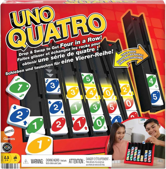 UNO Quatro Strategy Game – 2 to 4 Players, Ages 7+