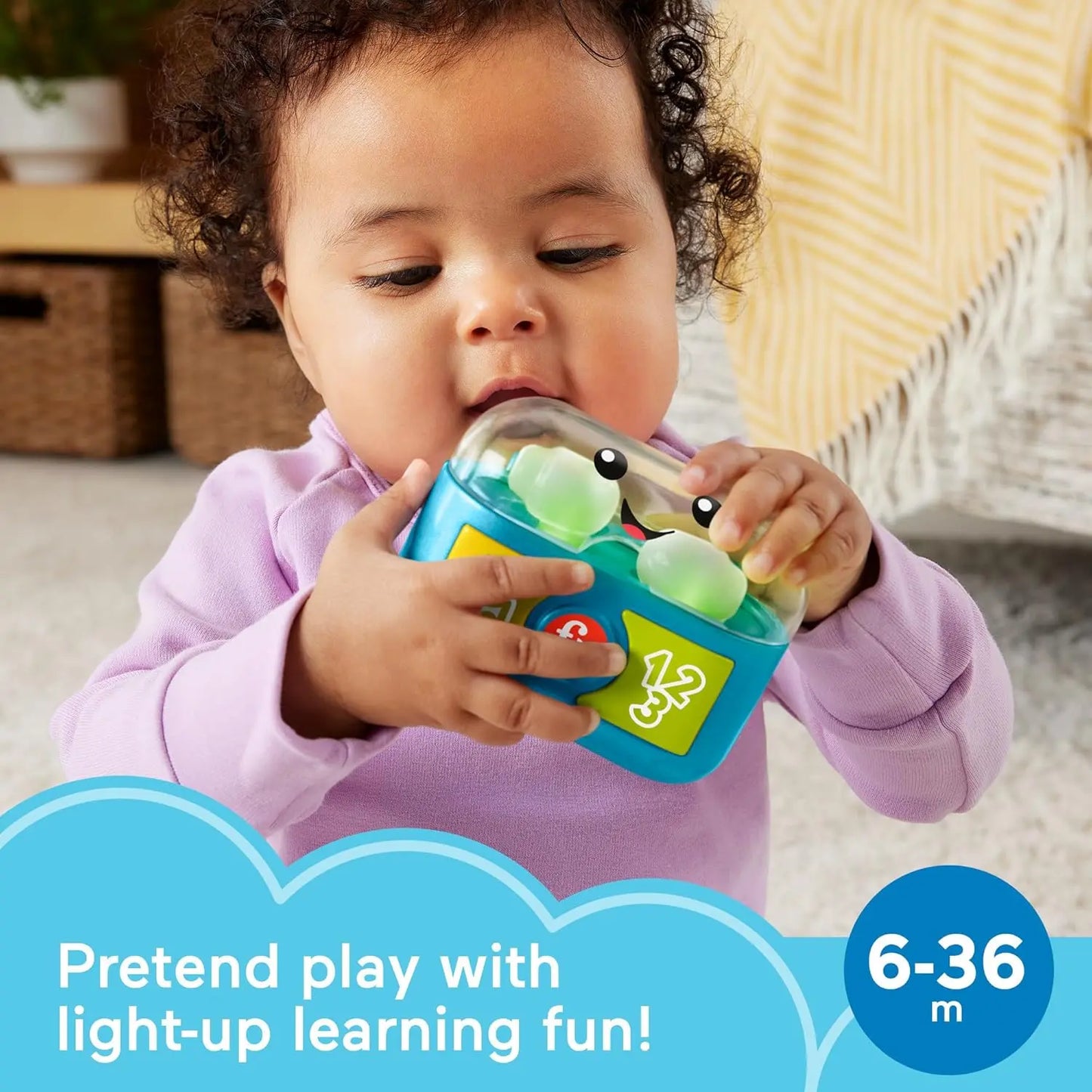 Fisher-Price Laugh & Learn Play Along Ear Buds with Music, Lights & Fine Motor Activities for Infants 6+ Months