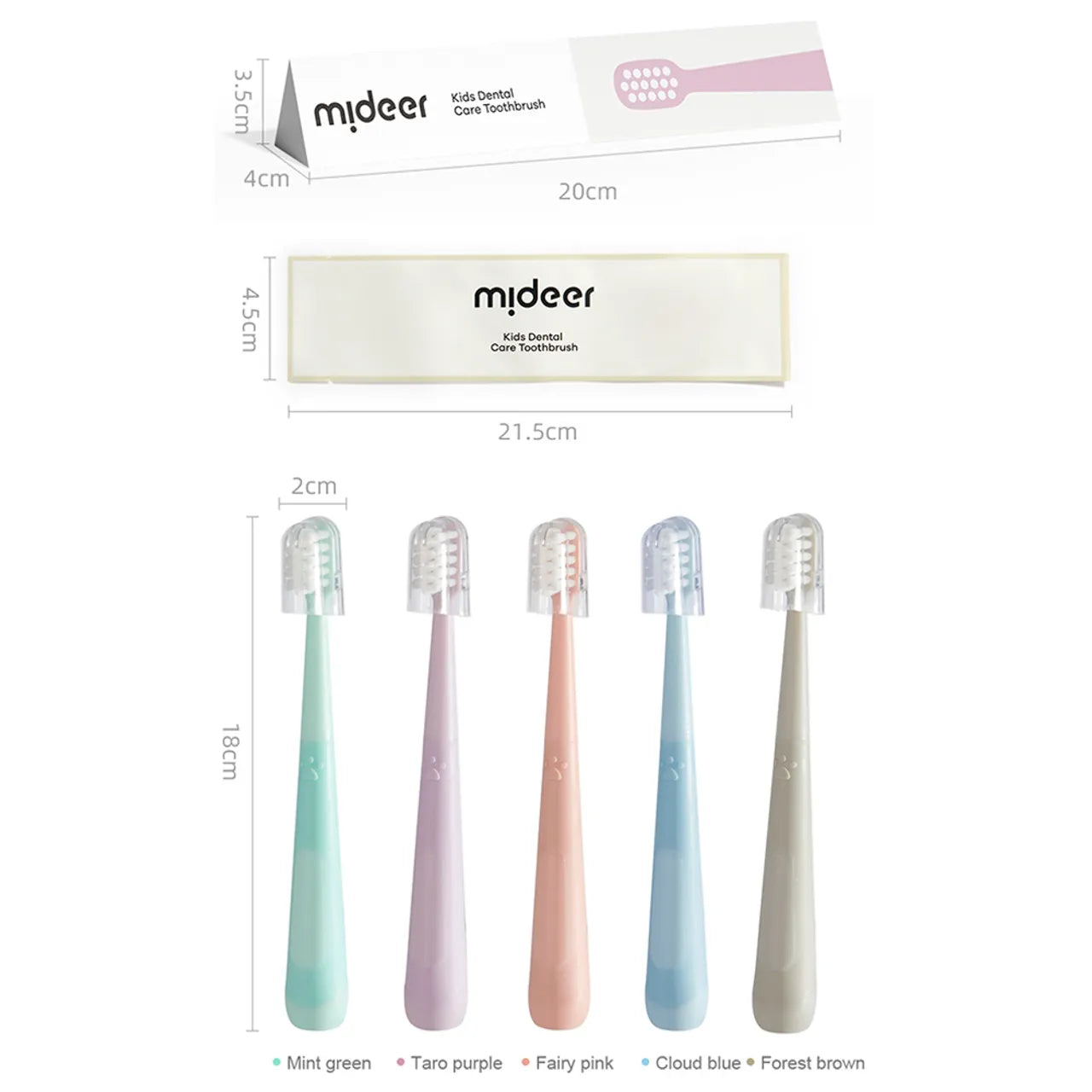 Mideer - Kids Dental Care Toothbrush - Forest Brown - Age 3+ | ميدير - فرشاة أسنان للأطفال - بني - العمر3+