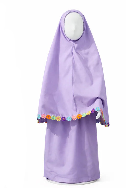Colorful Kids’ Prayer Set with Trimming - طقم صلاة أطفال بالوان مع تطريزات