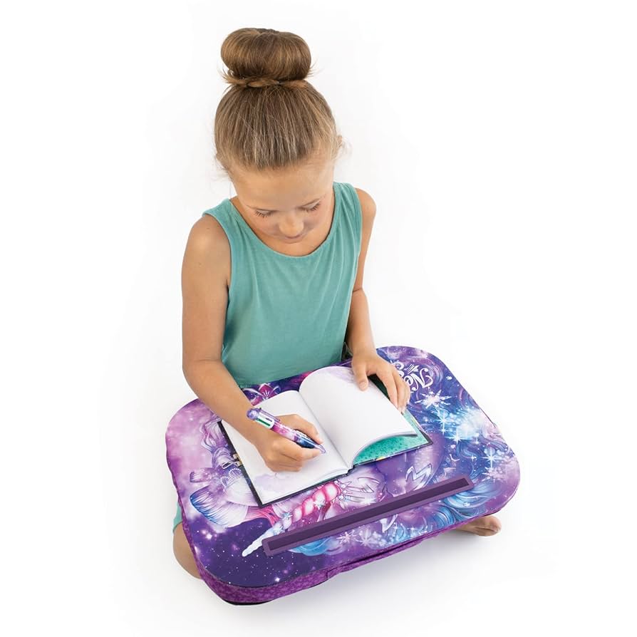 Nebulous Stars Wooden Lap Tray with Cushion and Holder for Tablet and Pen, 7 Years and Above