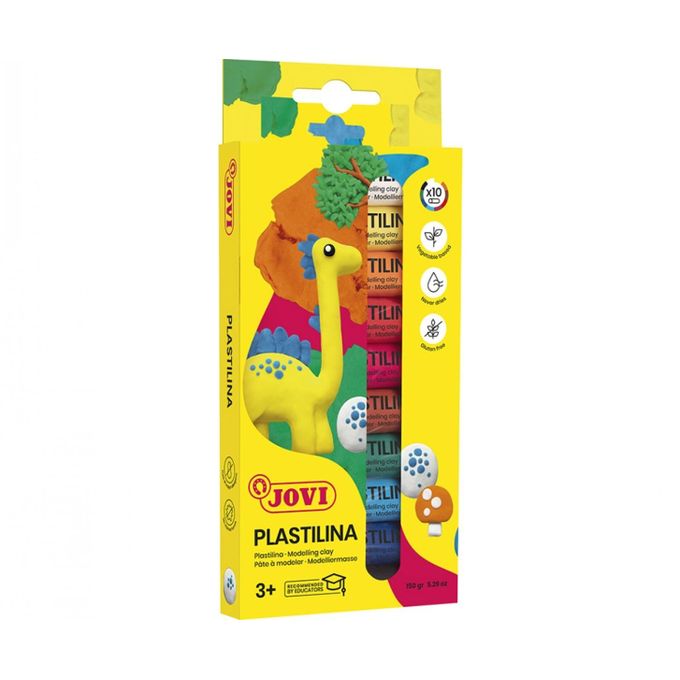 Jovi Plastilina Modeling Clay; Box of 10, 14.1 GMS