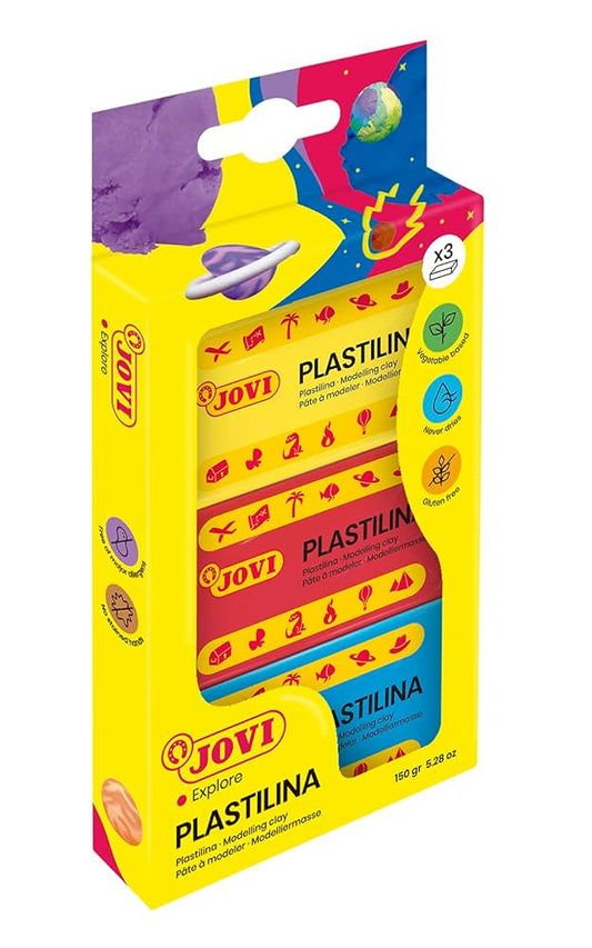 Jovi-Set Plasticine blister 3 units 50g with molds and tools