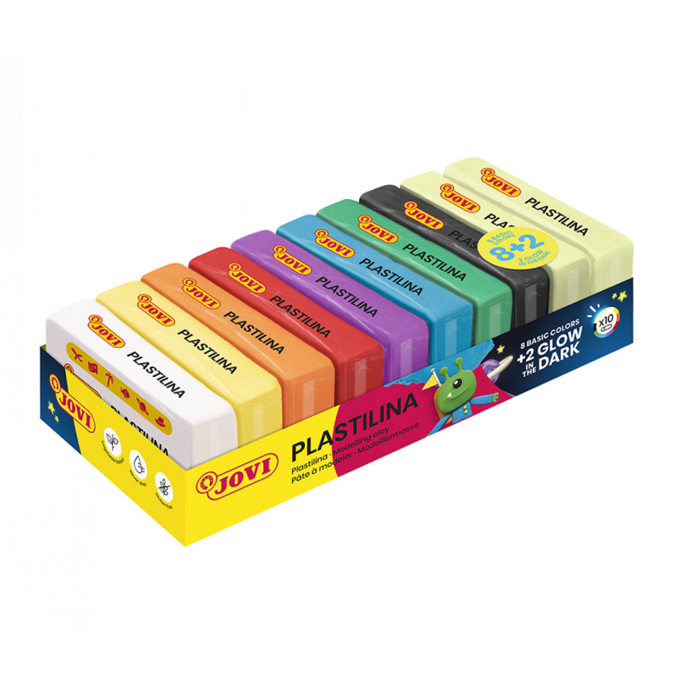 Set of modeling clay with glow in the dark - Jovi - 10 x 50 g