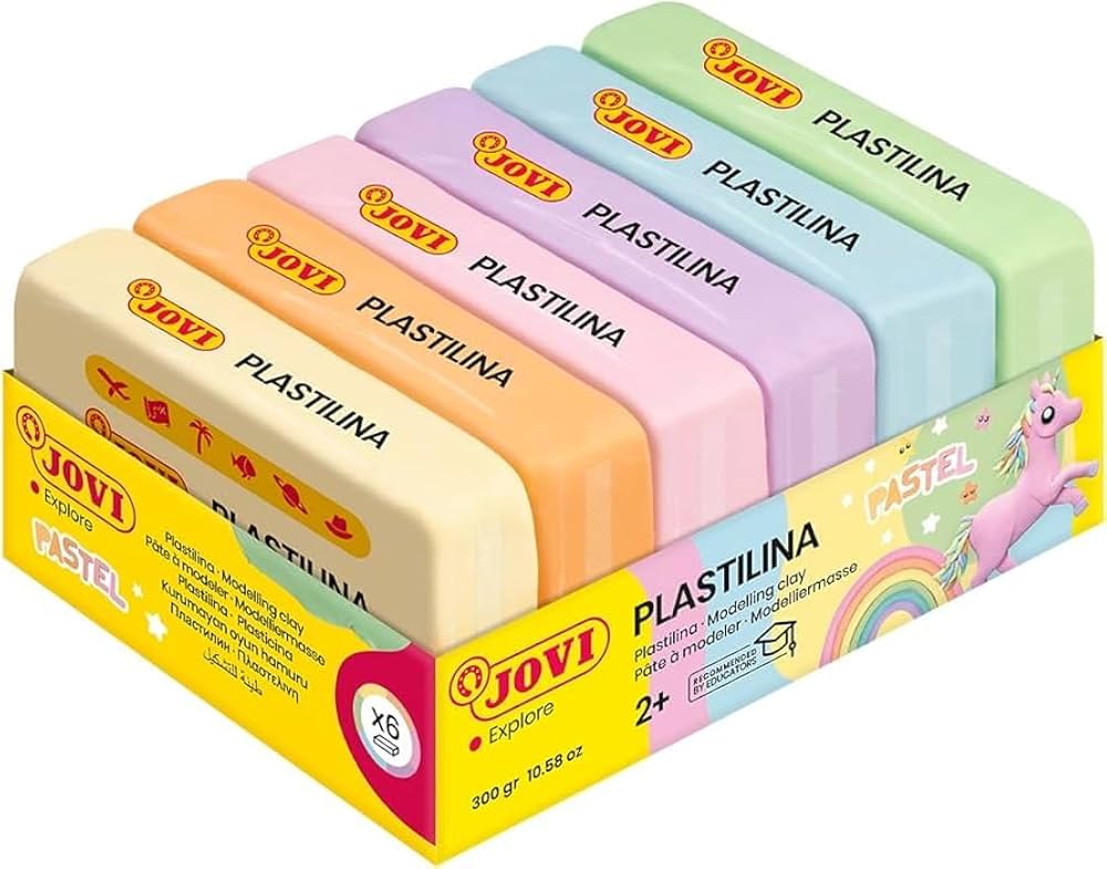 Jovi Plastalina Modelling Clay Pastel 6 Colors X 50Gm