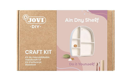 Jovi - DIY Air Dry Shelf - Craft Kit to Make A SHELF with Air Dried White Clay + Paints and Tools