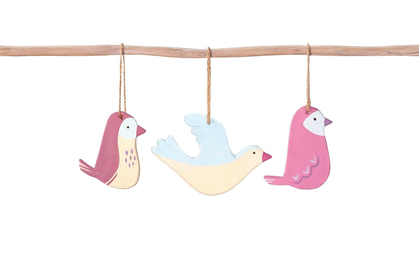 Jovi - DIY Air Dry Kit - Birds Hangers Gift Pottery Kit for Adults with White Air Dry Clay + Paints, Sculpting Tools, Step-by-Step Guide and Video Tutorial, Starter Set for Beginners (Birds)