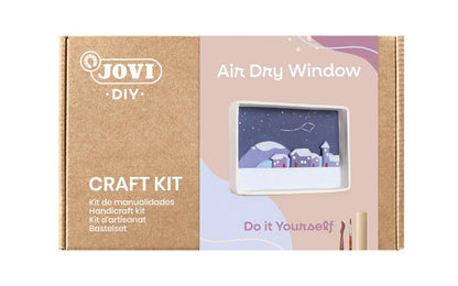 Jovi - DIY Air Dry Kit - Window Gift Pottery Kit for Adults with White Air Dry Clay + Paints, Sculpting Tools,