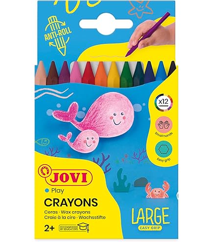 Jovi Plastic Hexagonal Crayons - Pack of 12