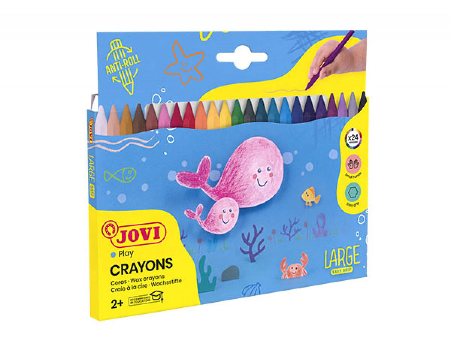 Jovi Plastic Hexagonal Crayons - Pack of 24