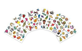 Jovi Skin-friendly tattoos for children (emoticons, animals & more, over 80 designs, easy to remove)