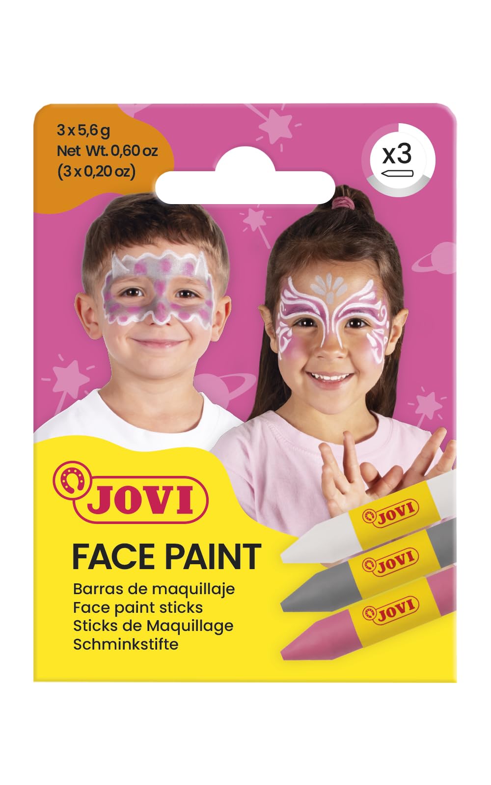 Jovi FACE PAINT Set of 3 Bars(pink,grey &white)