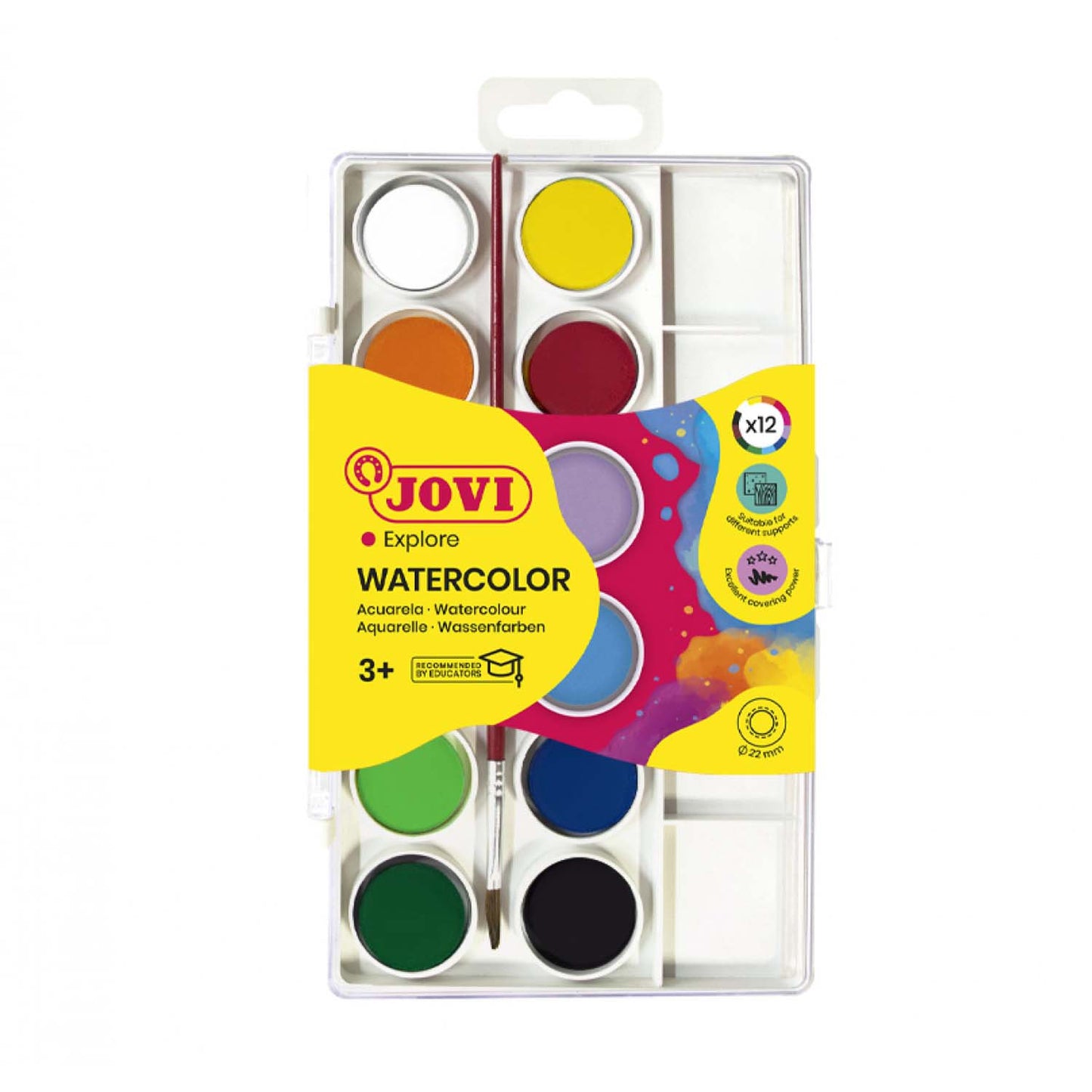 Jovi Watercolour Palette Set (12 colors).