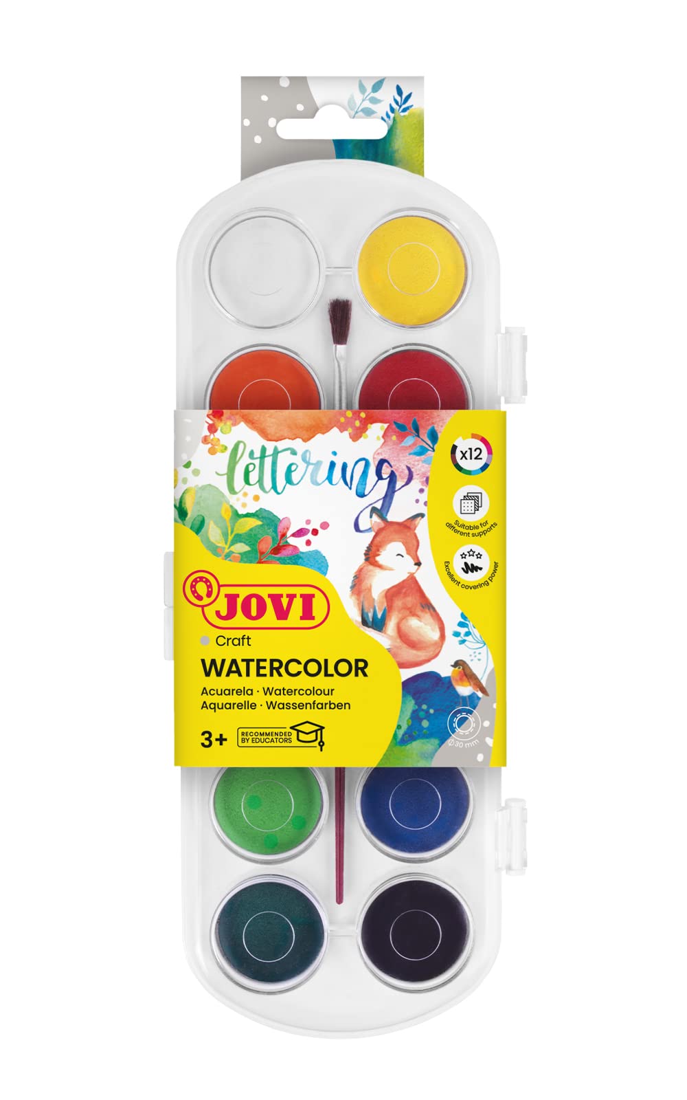Jovi Watercolour Palette Set (12 colors).
