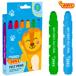Jovi MY FIRST Felt Pens, 6 assorted colors.
