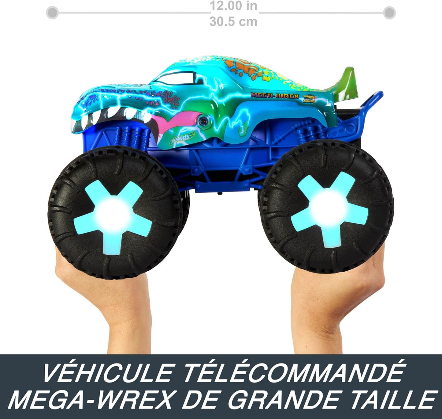 Hot Wheels Monster Trucks 1:15 Scale Mega-Wrex Alive Battery-Powered RC Vehicle with Lights & Sounds