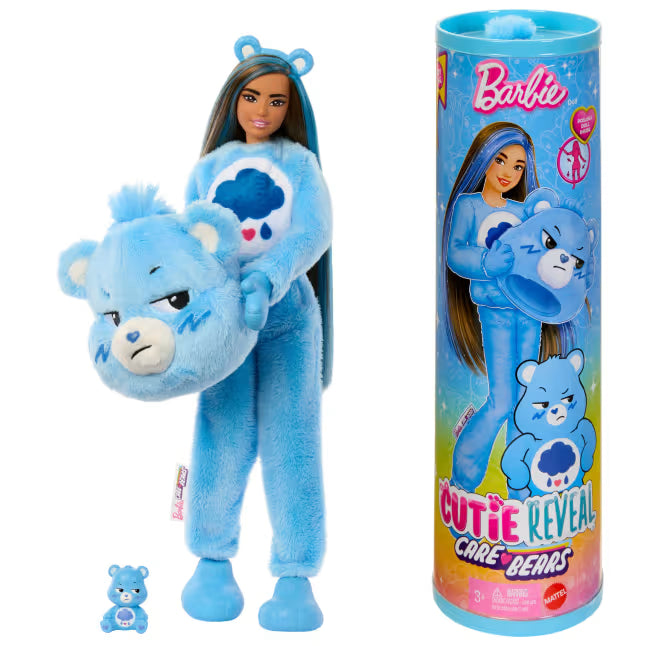 Barbie® Cutie Reveal Care Bears Series - Grumpy Bear (Brunette)