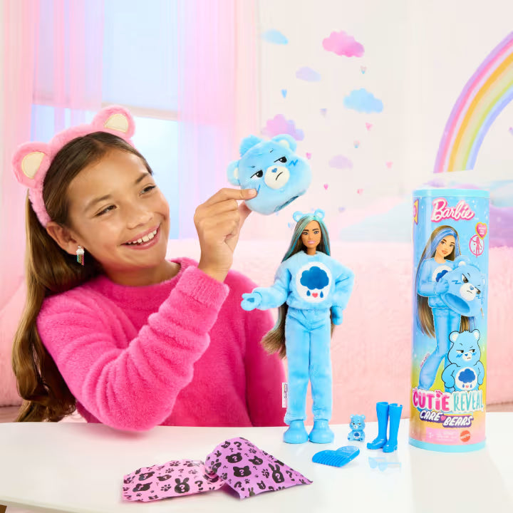 Barbie® Cutie Reveal Care Bears Series - Grumpy Bear (Brunette)