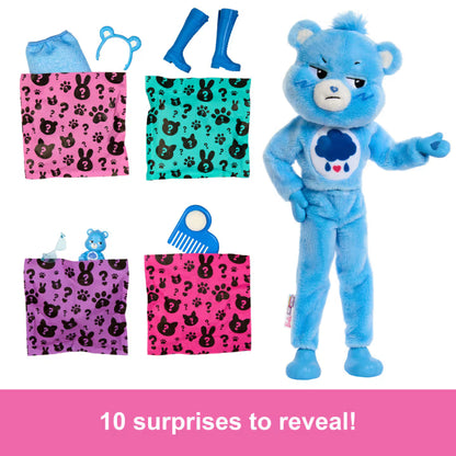 Barbie® Cutie Reveal Care Bears Series - Grumpy Bear (Brunette)