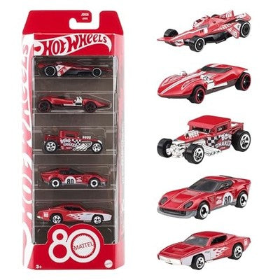 HotWheels Basic Car Mattel 80th -5Pack