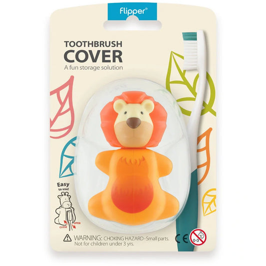 Toothbrush Cover  Flp Fun Animal / Lion غطاء فرشاة أسنان للأطفال بشكل أسد لطيف ومرح