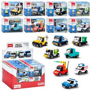 Sluban - Powerbricks - Pull Back Car (7-8 Types) - Age +6 | سلوبن - قطع التركيب - باور بيريكس - سيارات السحب للخلف (7-8 أنواع) - العمر +6