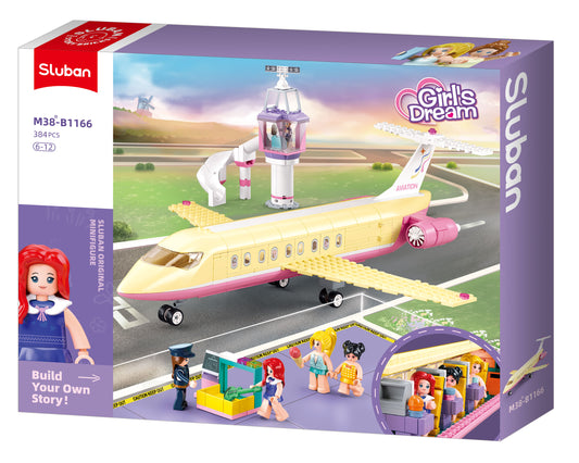 Sluban - Girls Dream - Plane (384 Pcs) - Age +6 | سلوبن - قطع التركيب - حلم الفتيات - طائرة الفتيات (384 قطعة) - العمر +6