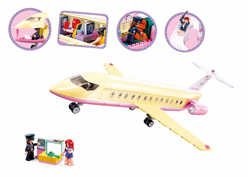 Sluban - Girls Dream - Plane (384 Pcs) - Age +6 | سلوبن - قطع التركيب - حلم الفتيات - طائرة الفتيات (384 قطعة) - العمر +6