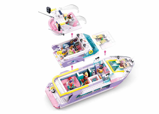 Sluban - Girls Dream - Yacht (1108 Pcs) - Age +6 | سلوبن - قطع التركيب - حلم الفتيات - قارب الفتيات (1108 قطعة) - العمر +6