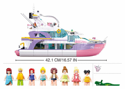 Sluban - Girls Dream - Yacht (1108 Pcs) - Age +6 | سلوبن - قطع التركيب - حلم الفتيات - قارب الفتيات (1108 قطعة) - العمر +6