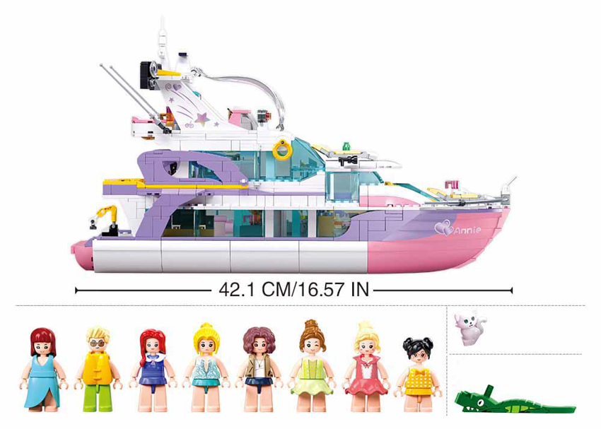 Sluban - Girls Dream - Yacht (1108 Pcs) - Age +6 | سلوبن - قطع التركيب - حلم الفتيات - قارب الفتيات (1108 قطعة) - العمر +6