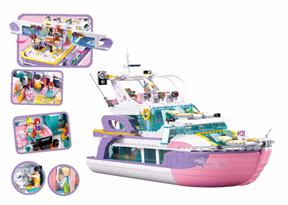 Sluban - Girls Dream - Yacht (1108 Pcs) - Age +6 | سلوبن - قطع التركيب - حلم الفتيات - قارب الفتيات (1108 قطعة) - العمر +6