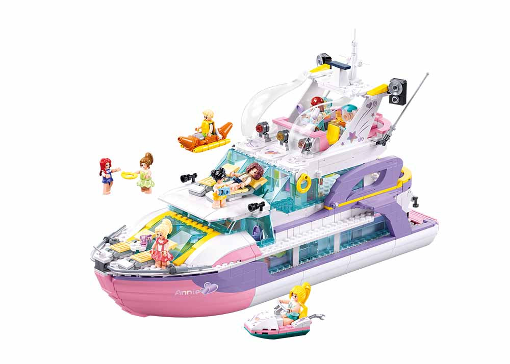 Sluban - Girls Dream - Yacht (1108 Pcs) - Age +6 | سلوبن - قطع التركيب - حلم الفتيات - قارب الفتيات (1108 قطعة) - العمر +6