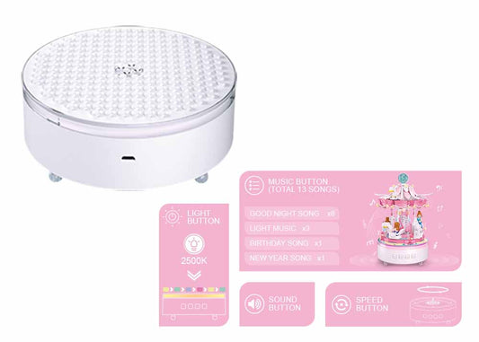 Sluban - Music Box - Carousel (566 Pcs) - Age +8 | سلوبن - قطع التركيب - صندوق الموسيقى - أرجوحة الأحصنة (566 قطعة) - العمر +8