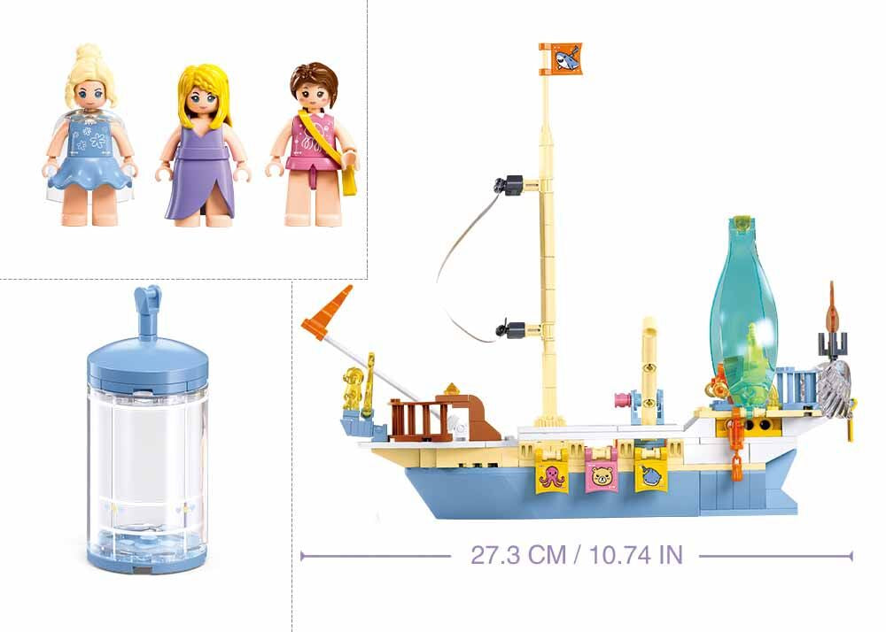 Sluban - Girls Dream - Jewel Boat (287 Pcs) - Age +6 | سلوبن - قطع التركيب - حلم الفتيات - سفينة الجوهرة (287 قطعة) - العمر +6