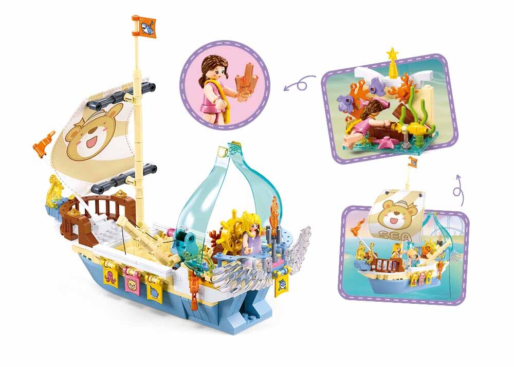 Sluban - Girls Dream - Jewel Boat (287 Pcs) - Age +6 | سلوبن - قطع التركيب - حلم الفتيات - سفينة الجوهرة (287 قطعة) - العمر +6