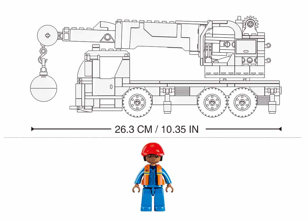 Sluban - Town - C2 Wheeled Crane 293Pcs - Age +6 | سلوبن - قطع التركيب - تاون - رافعة بعجلات - 293 قطعة - العمر +6