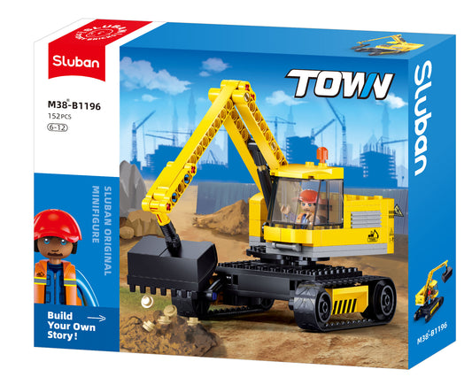 Sluban - Town - E6 Small Excavator 152Pcs - Age +6 | سلوبن - قطع التركيب - تاون - حفارة صغيرة - 152 قطعة - العمر +6