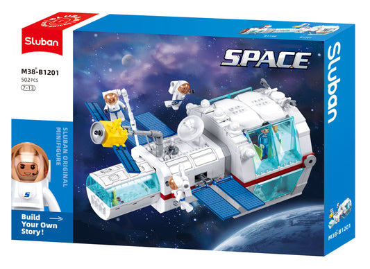 Sluban - Space - Dream Space Station Core Module - 502 Pcs - Age 7+ | سلوبن - قطع التركيب - الفضاء - الوحدة الأساسية لمحطة الفضاء - 502 قطعة - العمر +7