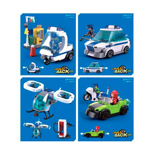 Sluban - Metropolis Patrol - 4 Types - Age 6+ | سلوبن - قطع التركيب - دورية شرطة المدينة الكبرى - 4 أنواع - العمر +6