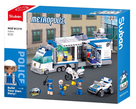 Sluban - Metropolis Invasion The Command Vehicle (Pull Back) - Age 6+ | سلوبن - قطع التركيب - مدينة كبرى - غزو مركبة القيادة (سحب للخلف) - العمر +6
