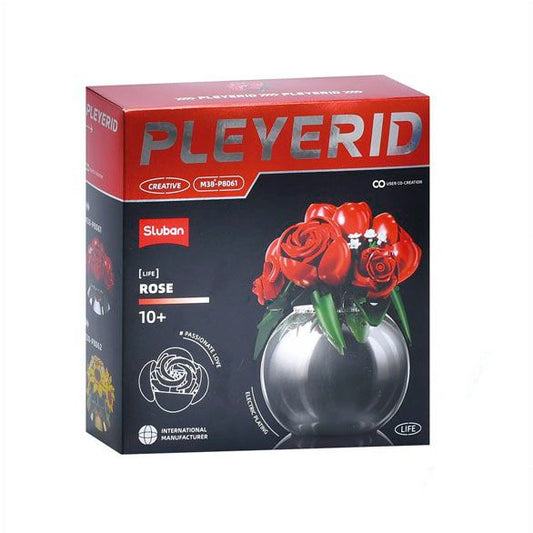 PLEYERID-Red roses?Plated vases?313pcs
